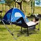 Outdoor Folding Hammock Bed with Breathable Fabric Metal Frame and Side Pocket Storage